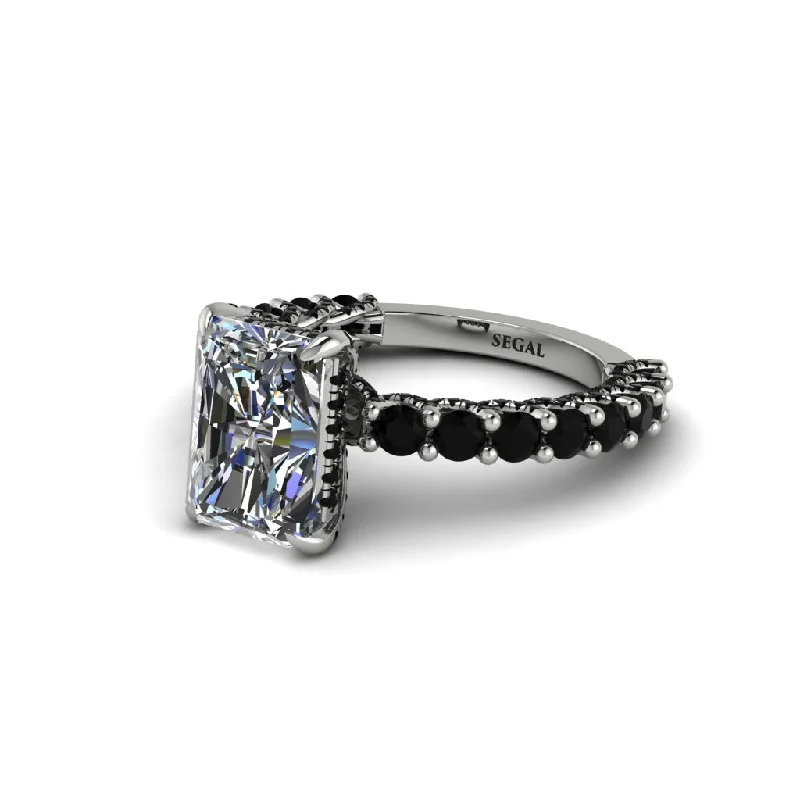 Trendy Stackable Rings For Fashion-Forward Brides-Vintage Radiant Cut Diamond Engagement Ring - Renee No. 33