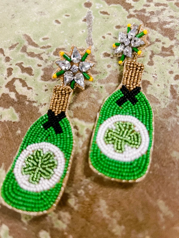 Chunky Earrings For Bold Look-Lucky Bottle Earring 🍀