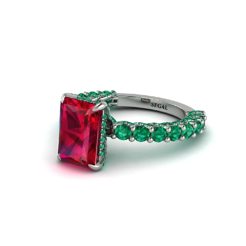 Elegant Wedding Bands For Timeless Style-Vintage Radiant Cut Ruby Engagement Ring - Renee No. 27