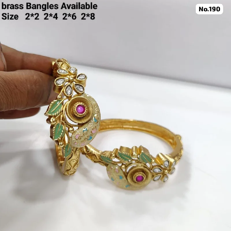 Classic Custom Bangles For Bridesmaids Gifts-JCM Brass Meenakari Bangles Set