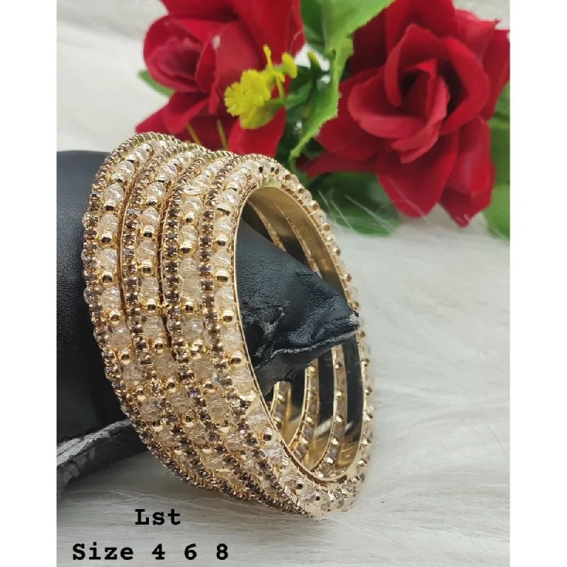 Personalized Custom Silver Bangles For Wedding Day-Akruti Collection Gold Plated Bangles Set