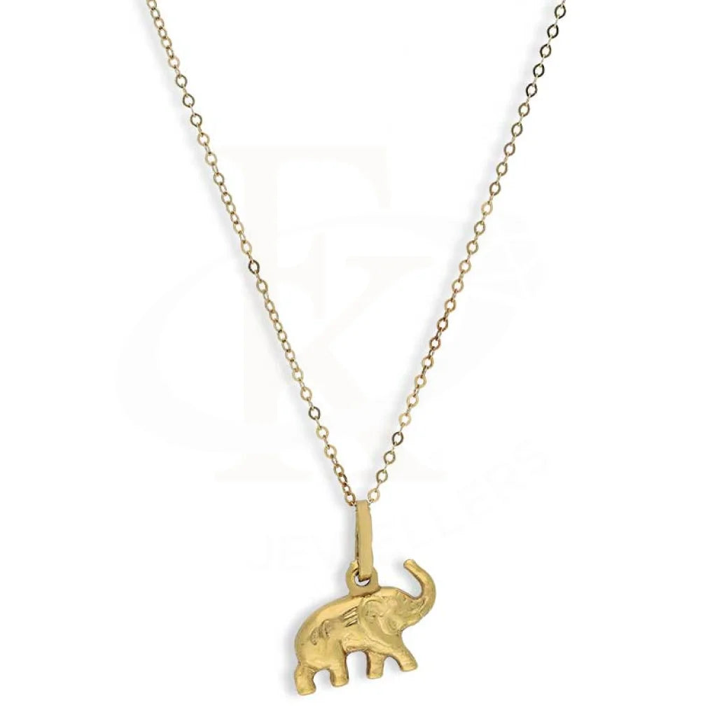 Elegant Diamond Necklace For Brides-Gold Necklace (Chain With Elephant Pendant) 18KT - FKJNKL18K3155