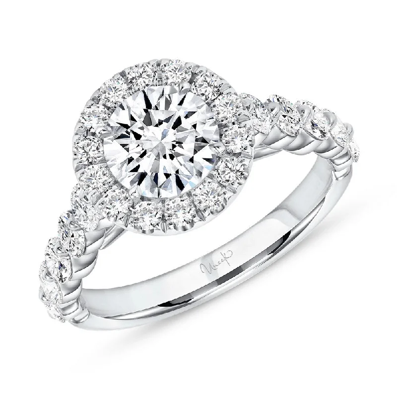 Sparkling Custom Engagement Rings For Grooms-Uneek Us Collection Halo Round Engagement Ring