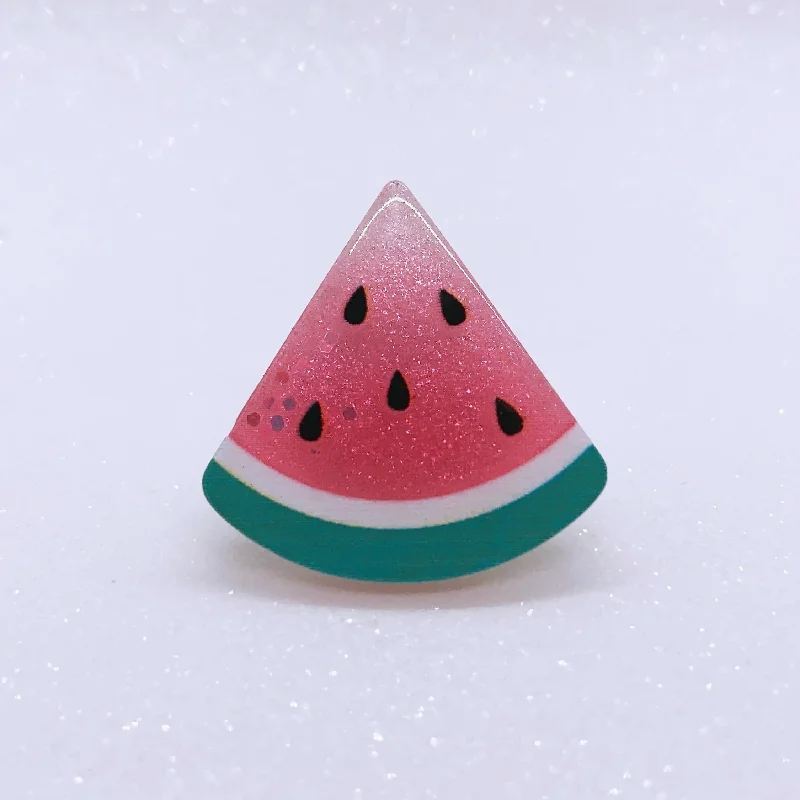 Sparkling Engagement Rings With Colored Stones-Instant Shipping! Watermelon Slice Ring