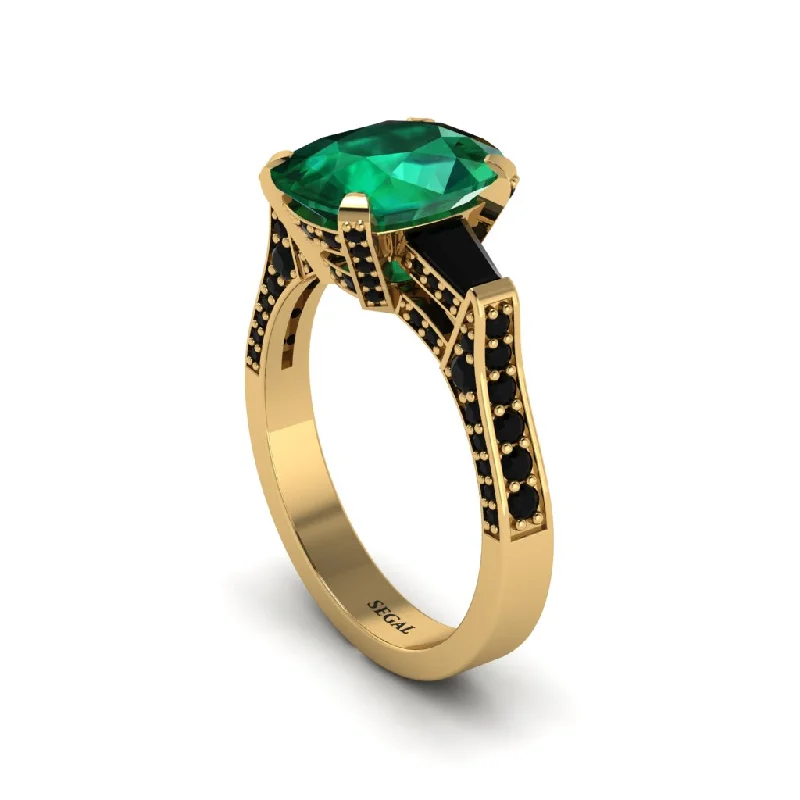 Unique Gemstone Engagement Rings For Modern Brides-Exclusive Handmade Emerald Geometrical Engagement Ring - Yolanda No. 34