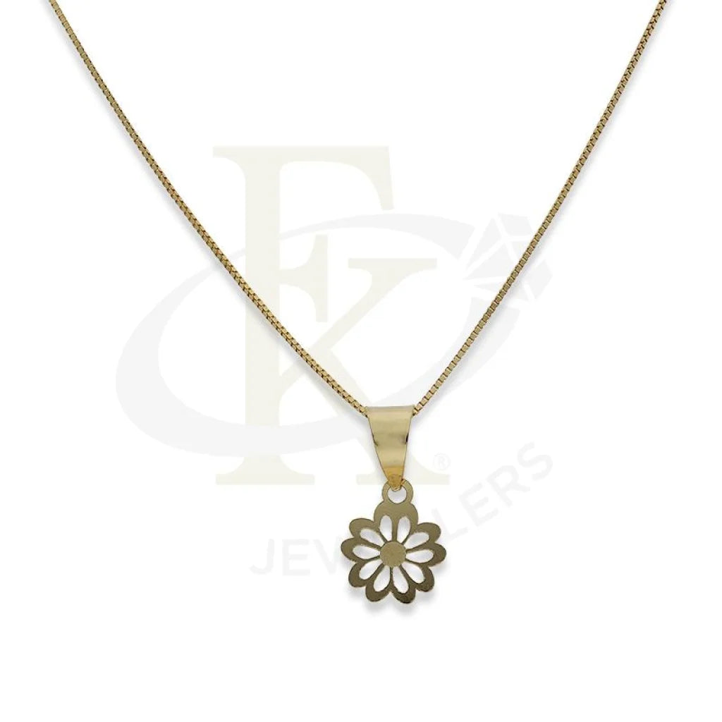 Personalized Family Tree Necklace For Gifts-Gold Necklace (Chain with Flower Pendant) 18KT - FKJNKL18K2305