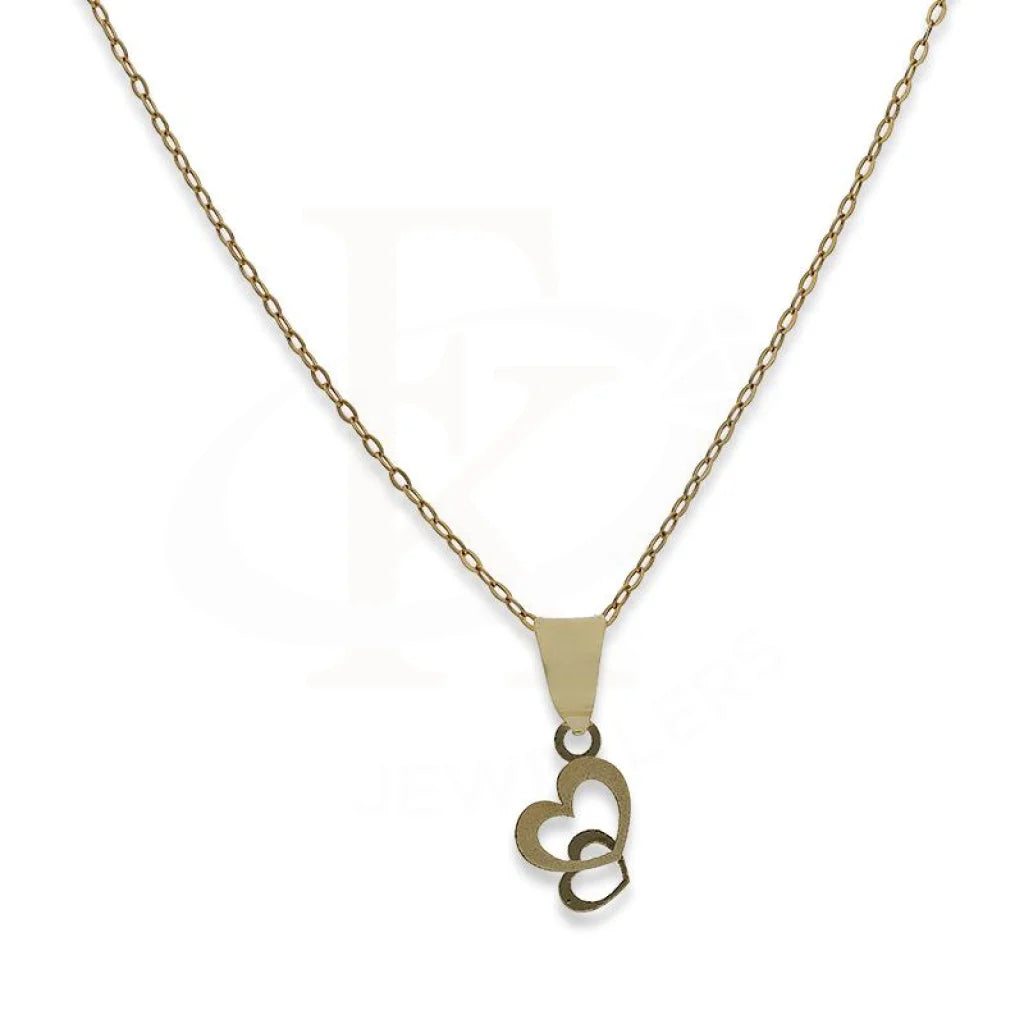 Luxury Heart Necklace For Anniversary Gifts-Gold Necklace (Chain with Twin Hearts Pendant) 18KT - FKJNKL18K2335