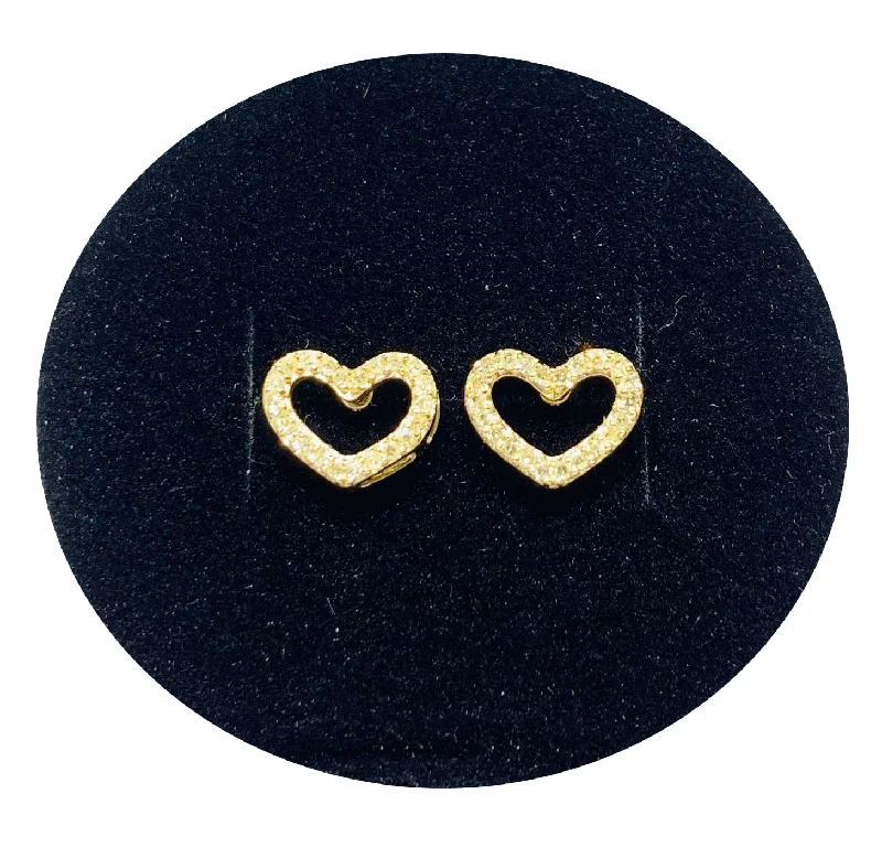 Custom Earrings For Wedding Jewelry-Diamond Heart Earrings (14K).