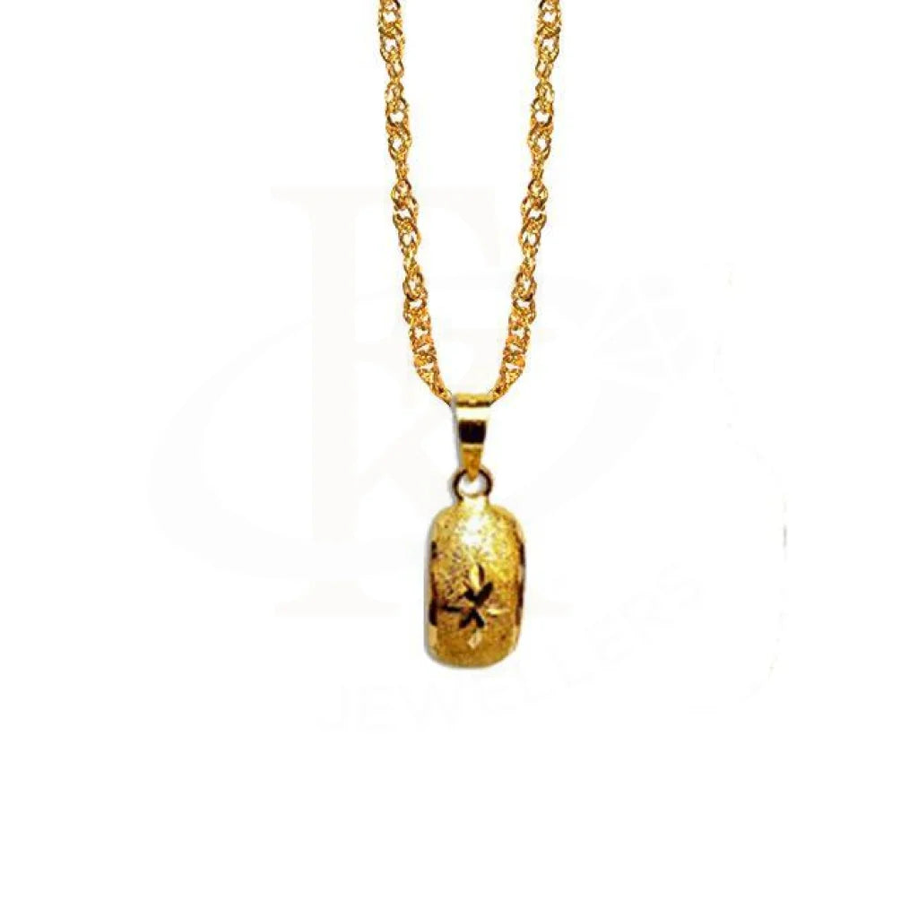 Trendy Pendant Necklace For Evening Wear-Gold Necklace (Chain with Pendant) 18KT - FKJNKL1202