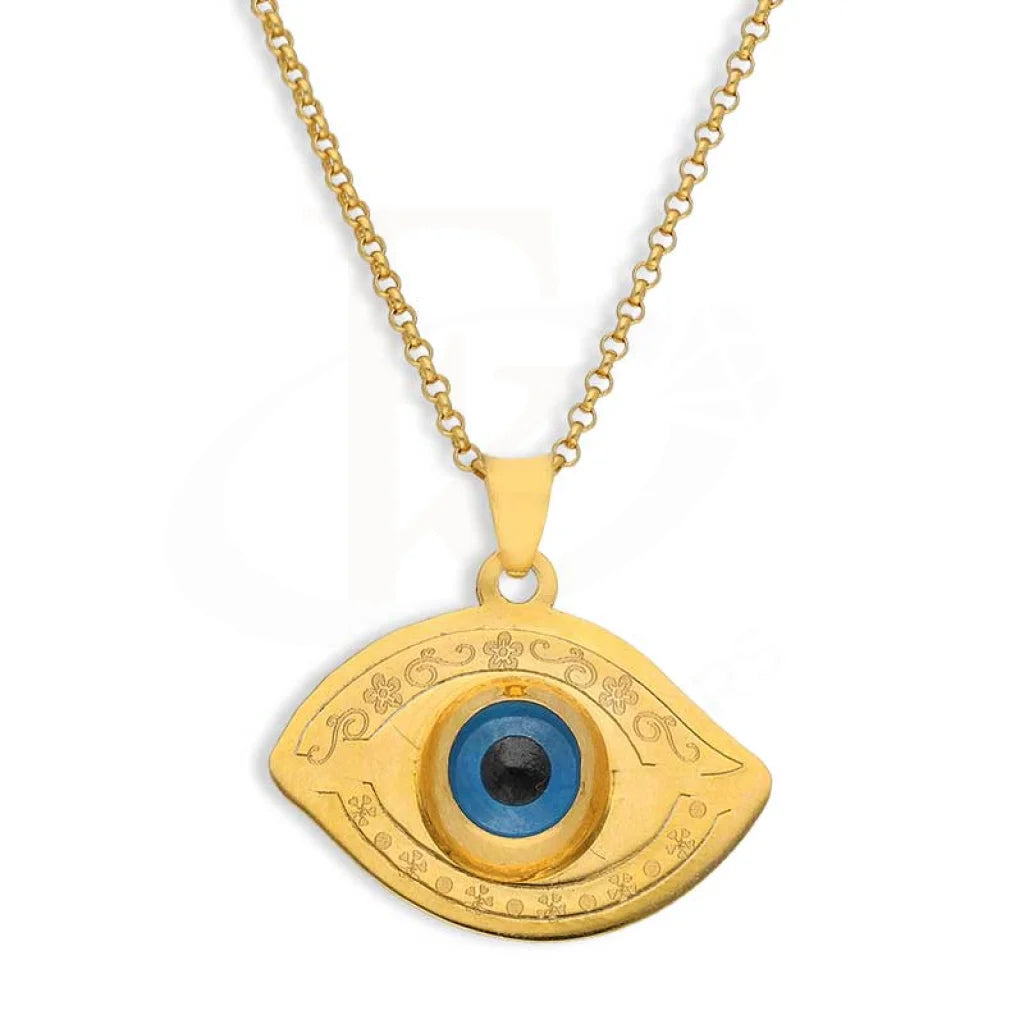 Personalized Gemstone Necklace For Custom Gifts-Gold Necklace (Chain with Evil Eye Pendant) 21KT - FKJNKL21K2440