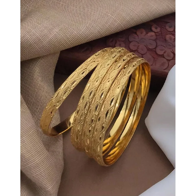 Trendy Custom Rose Gold Bangles For Special Occasions-Akruti Collection Gold Plated Bangles Set