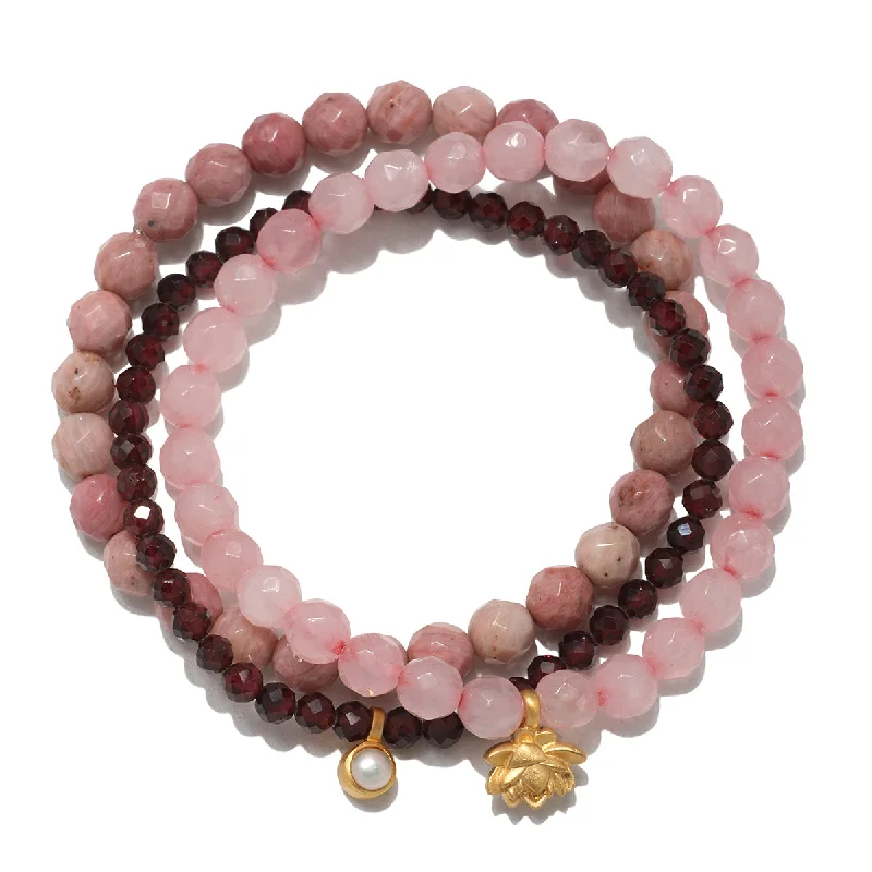 Beautiful Women’s Stretch Bracelets-Manifest Love Gemstone Bracelet Set