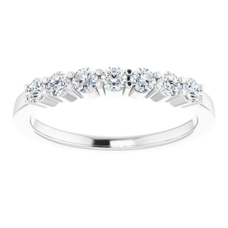 Luxury Wedding Rings With Colored Diamonds-Platinum 3/8 CTW Natural Diamond Anniversary Band