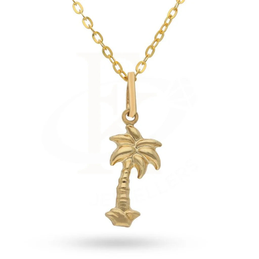 Personalized Birthstone Necklace For Special Gifts-Gold Palm Necklace (Chain with Pendant) 18KT - FKJNKL1495