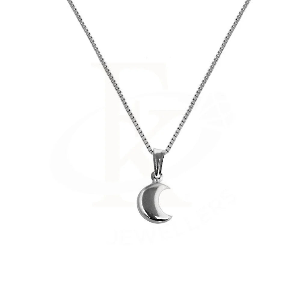 Custom Silver Pendant Necklace For Weddings-Silver 925 Necklace (Chain with Half Moon Pendant) - FKJNKL1862