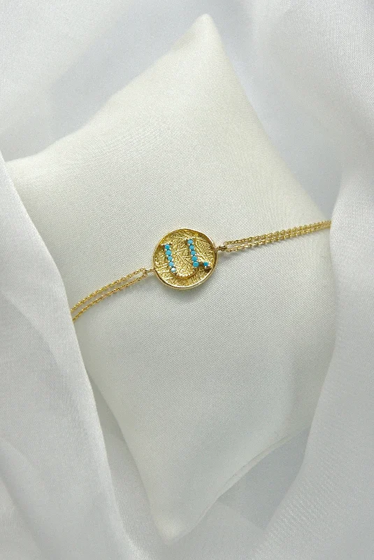 Luxury Bracelets For Bridesmaids-Round Armenian Initial Bracelet