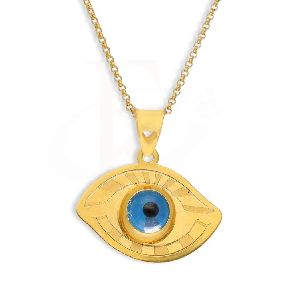 Classic Heart Pendant Necklace For Bridal Look-Gold Necklace (Chain with Evil Eye Pendant) 21KT - FKJNKL21K2437