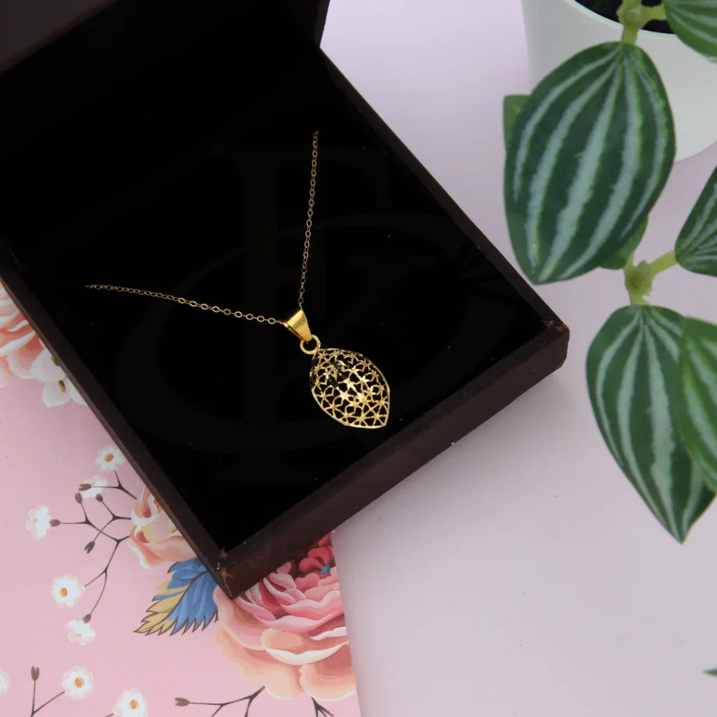 Personalized Infinity Necklace For Couples-Gold Hollow Marquise Shaped Necklace 21KT - FKJNKL21KM8522