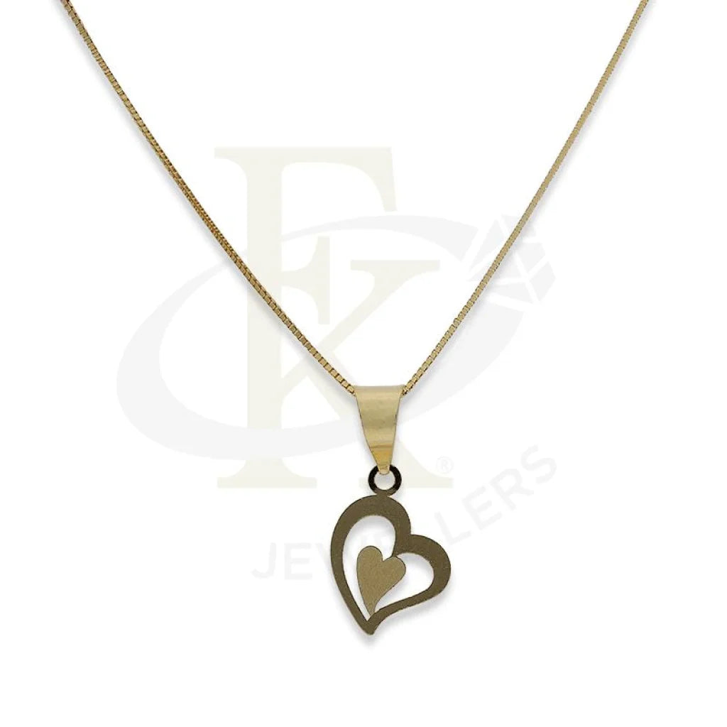 Sparkling Chain Necklace For Special Events-Gold Necklace (Chain with Twisted Heart Pendant) 18KT - FKJNKL18K2303