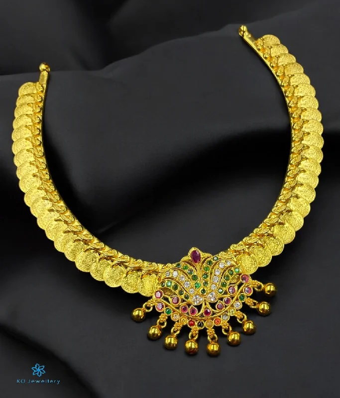 Sparkling Gold Necklace For Formal Events-The Manasa Silver Kemp Kasumala Necklace