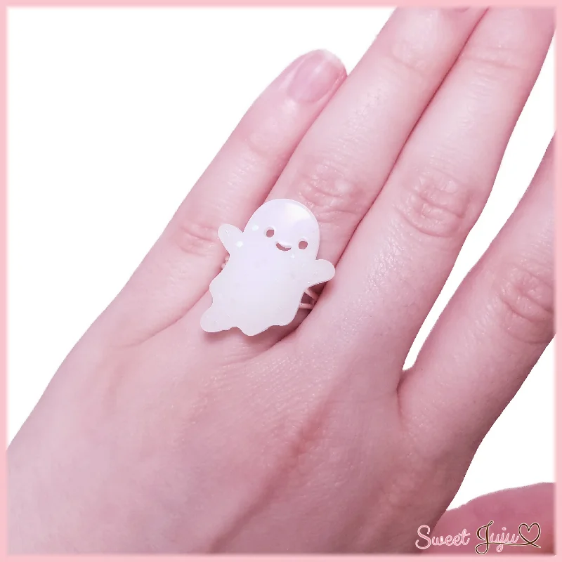 Luxury Wedding Rings For Fashion-Forward Brides-Spooky GLOW Ghost Ring