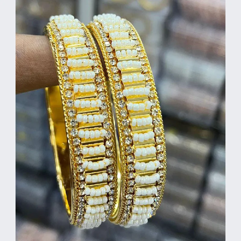 Elegant Wedding Bangles For Bridal Jewelry-Pooja Bangles Gold Plated Bangles Set