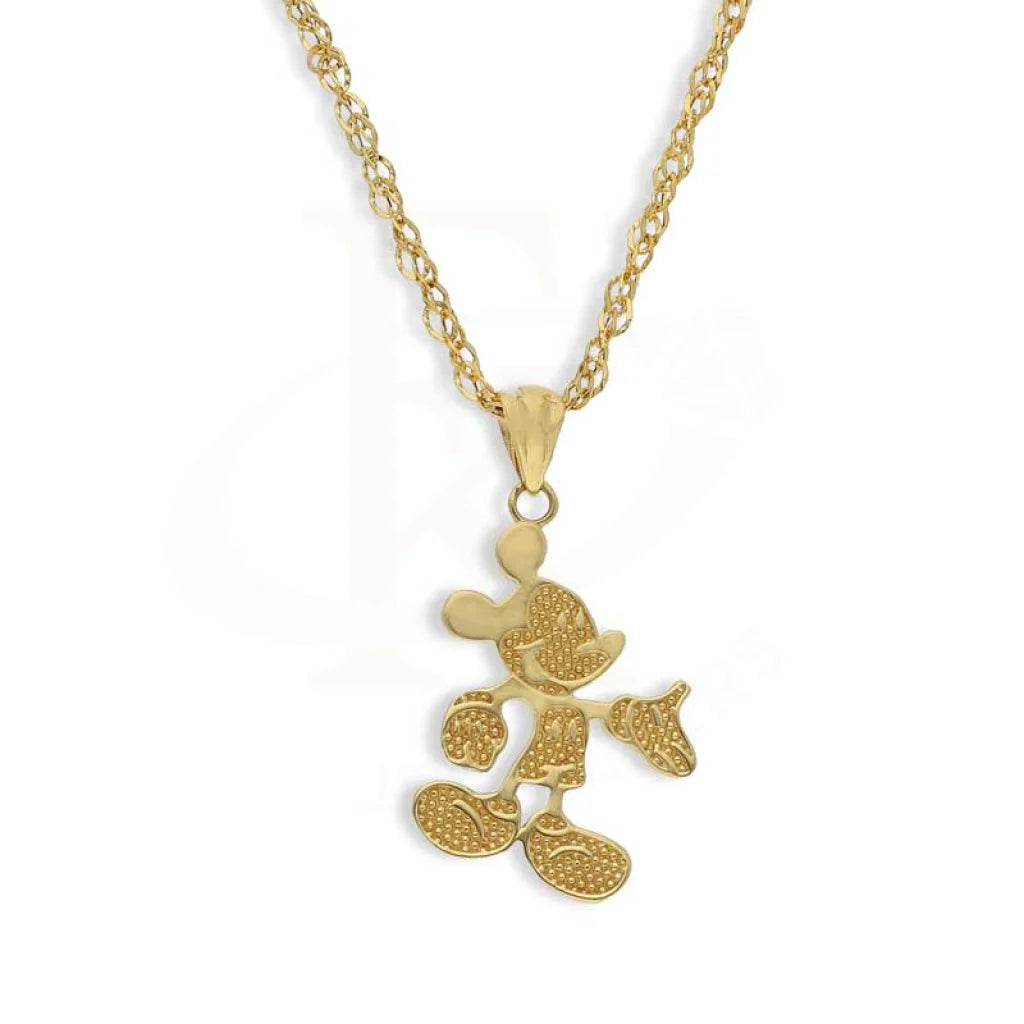 Custom Initial Necklace For Gifts-Gold Necklace (Chain With Mickey Mouse Pendant) 18KT - FKJNKL18K3086