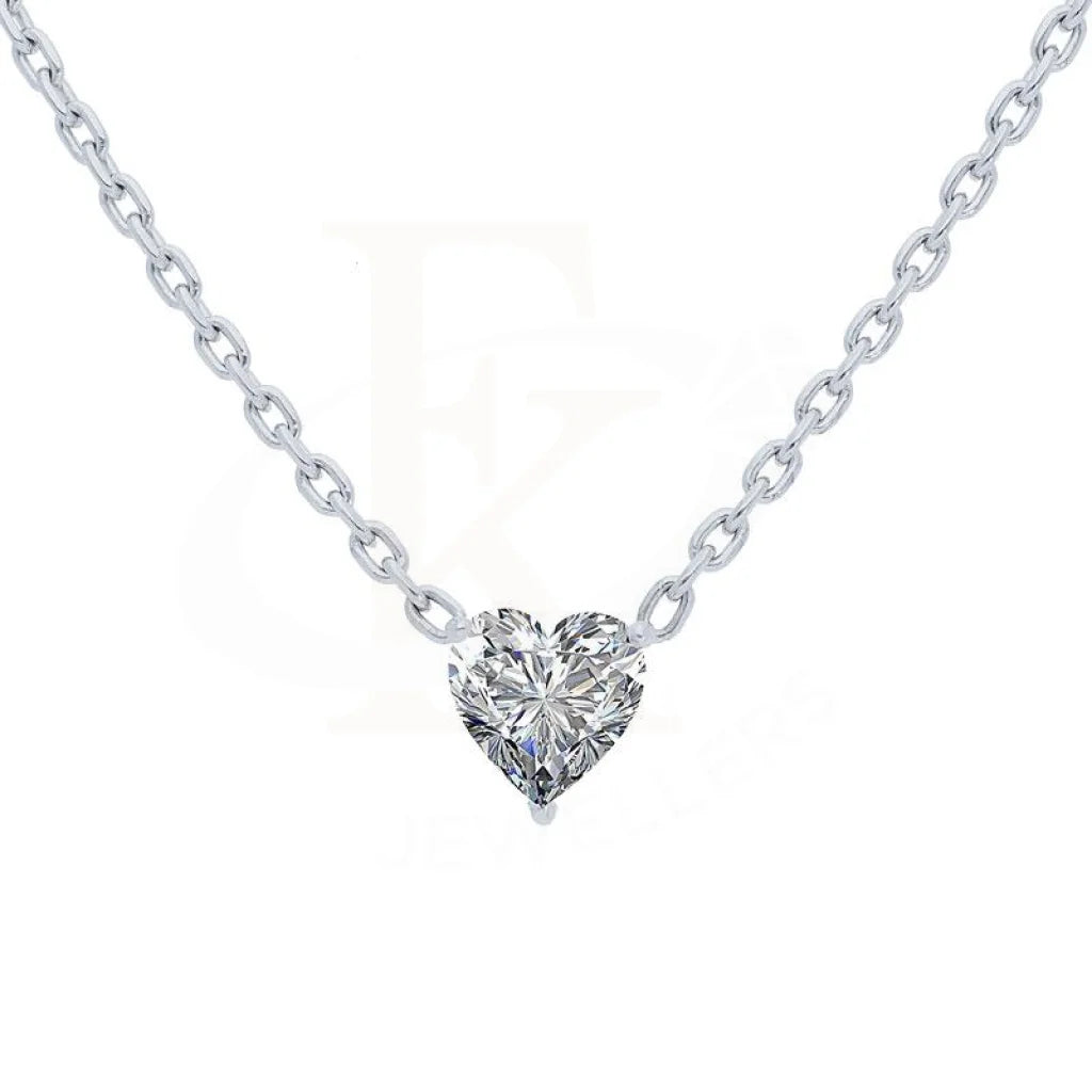 Simple Gemstone Pendant Necklace For Casual Style-Swarovski Zirconia Heart Solitaire Necklace in 925 Silver - FKJNKL1942