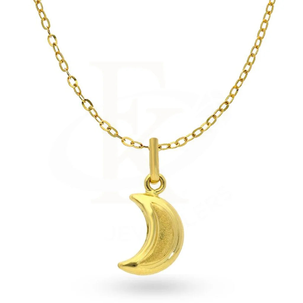 Classic Gold Necklace For Weddings-Gold Moon Slice Necklace 18KT - FKJNKL1993