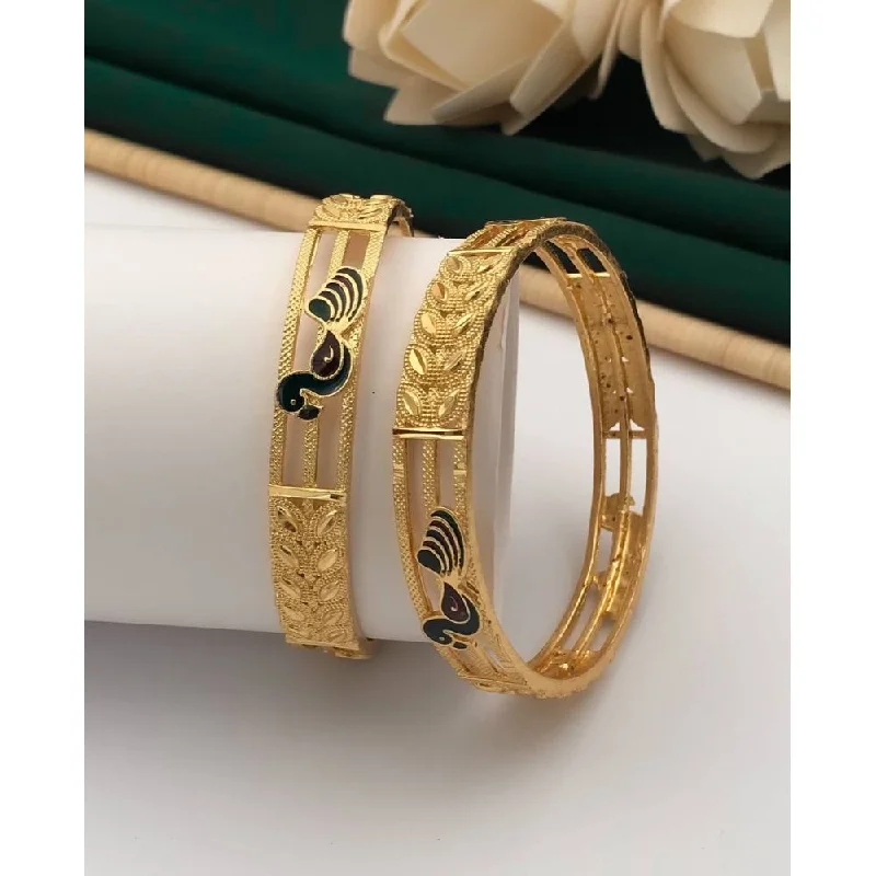 Classic Gold Wedding Bangles For Bridesmaids Gifts-Akruti Collection Gold Plated Bangles Set