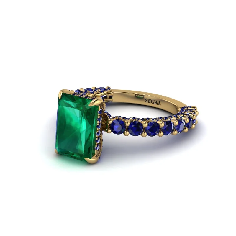 Classic Wedding Bands For Elegant Brides-Vintage Radiant Cut Emerald Engagement Ring - Renee No. 64