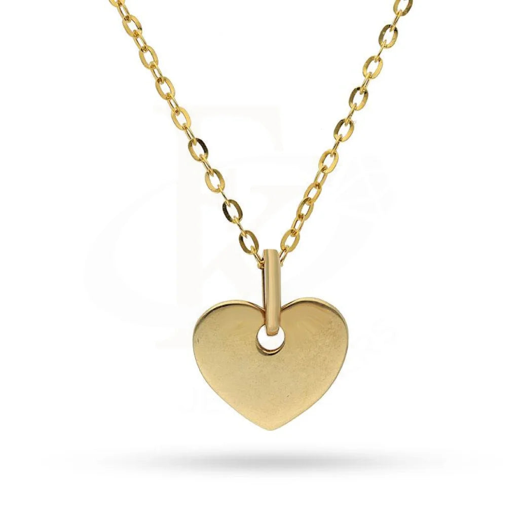 Simple Nameplate Necklace For Personalized Gifts-Gold Necklace (Chain with Heart Pendant) 18KT - FKJNKL1489