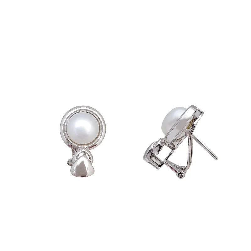 Colorful Gold Earrings For Fashion-Pearl Stud Earrings (14K)