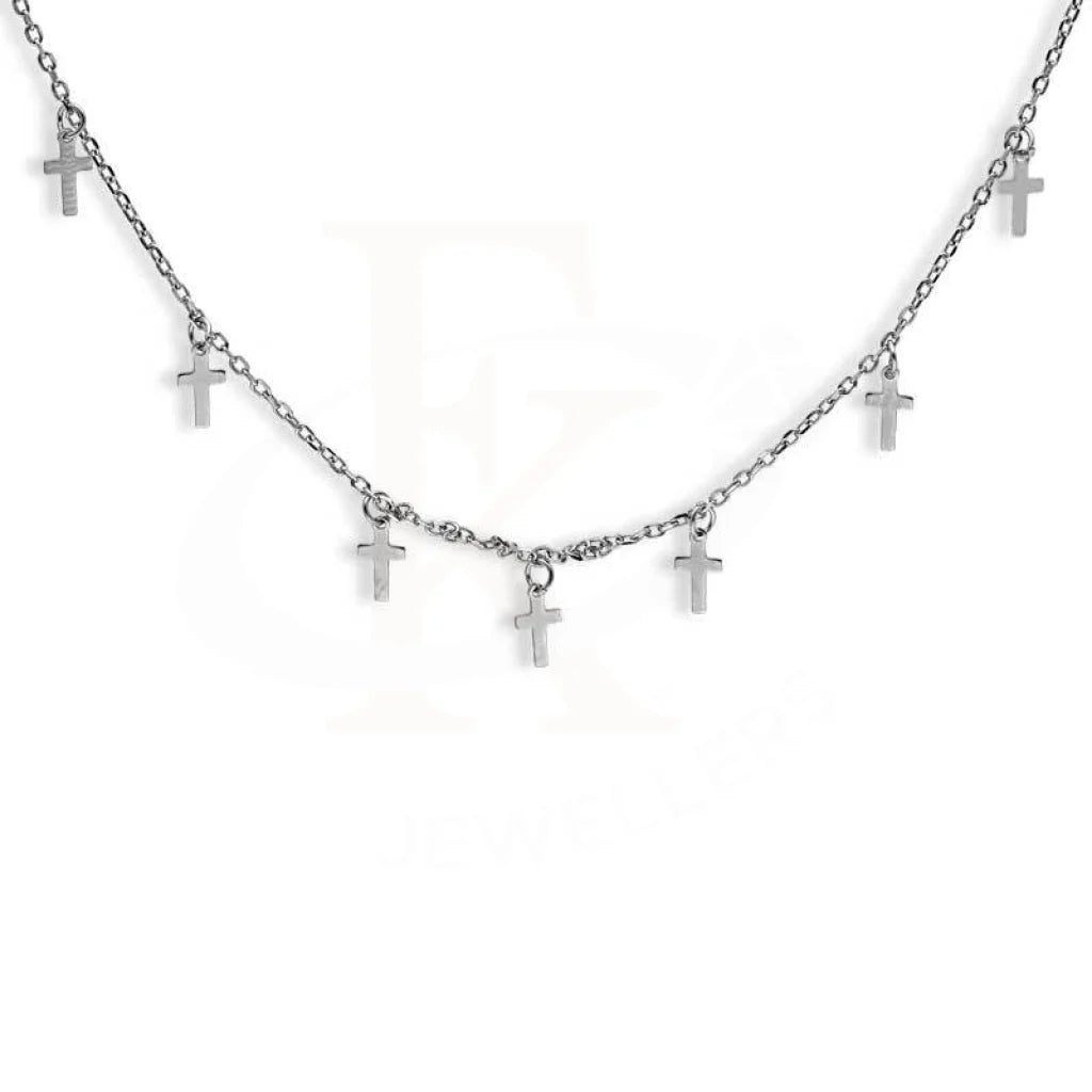 Custom Name Necklace For Bridesmaids-Sterling Silver 925 Cross Shaped Necklace - FKJNKLSL2971