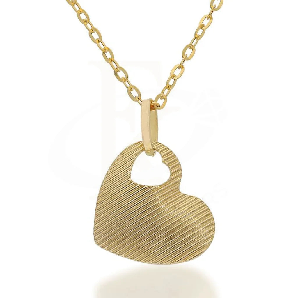 Sparkling Pendant Necklace For Weddings-Gold Necklace (Chain with Heart Pendant) 18KT - FKJNKL1699