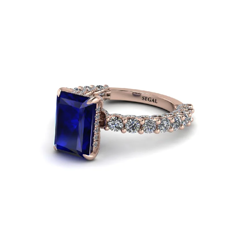 Simple Wedding Rings For Modern Grooms-Vintage Radiant Cut Sapphire Engagement Ring - Renee No. 14