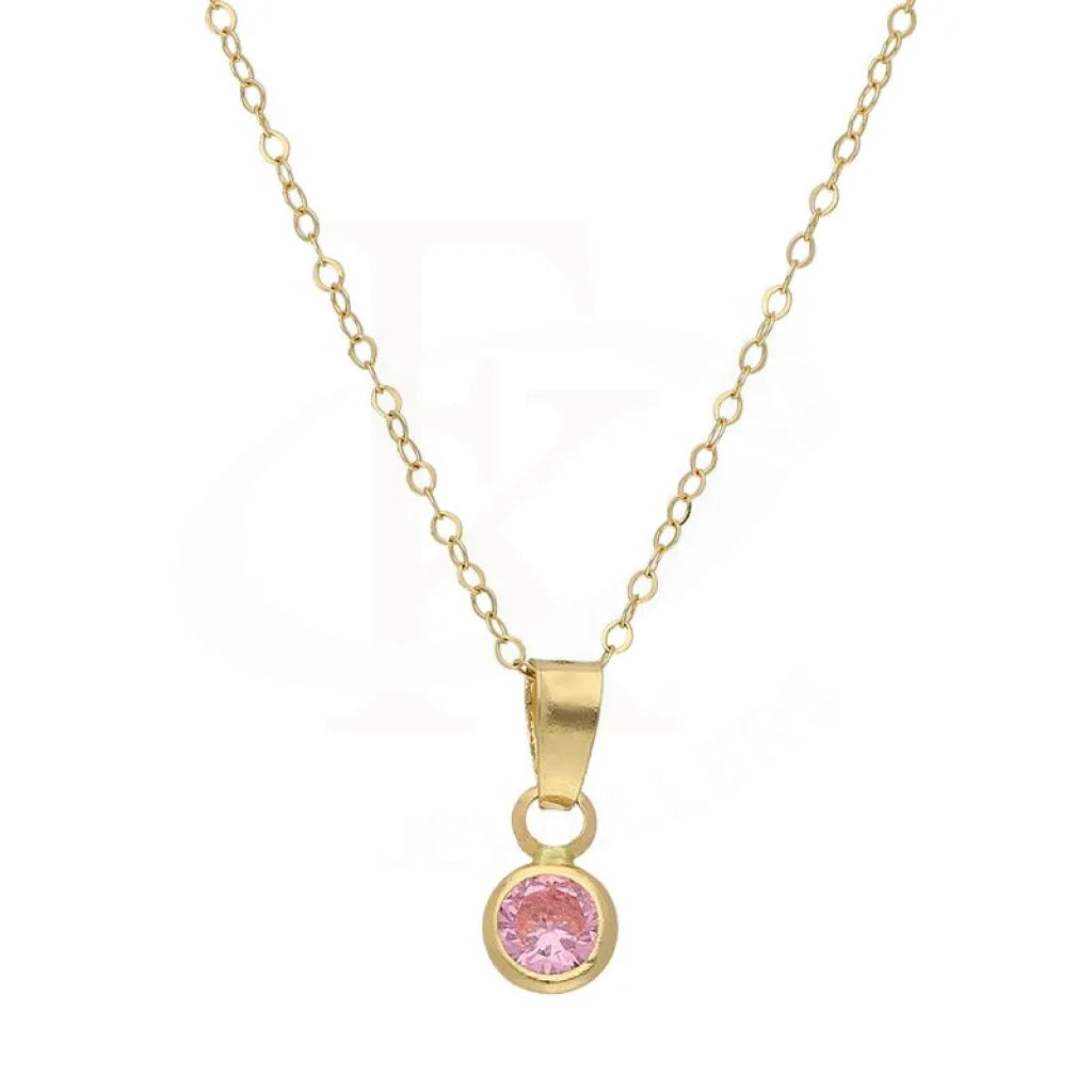 Simple Heart Pendant Necklace For Romantic Gifts-Gold Necklace (Chain with Solitaire Pendant) 18KT - FKJNKL18K2854