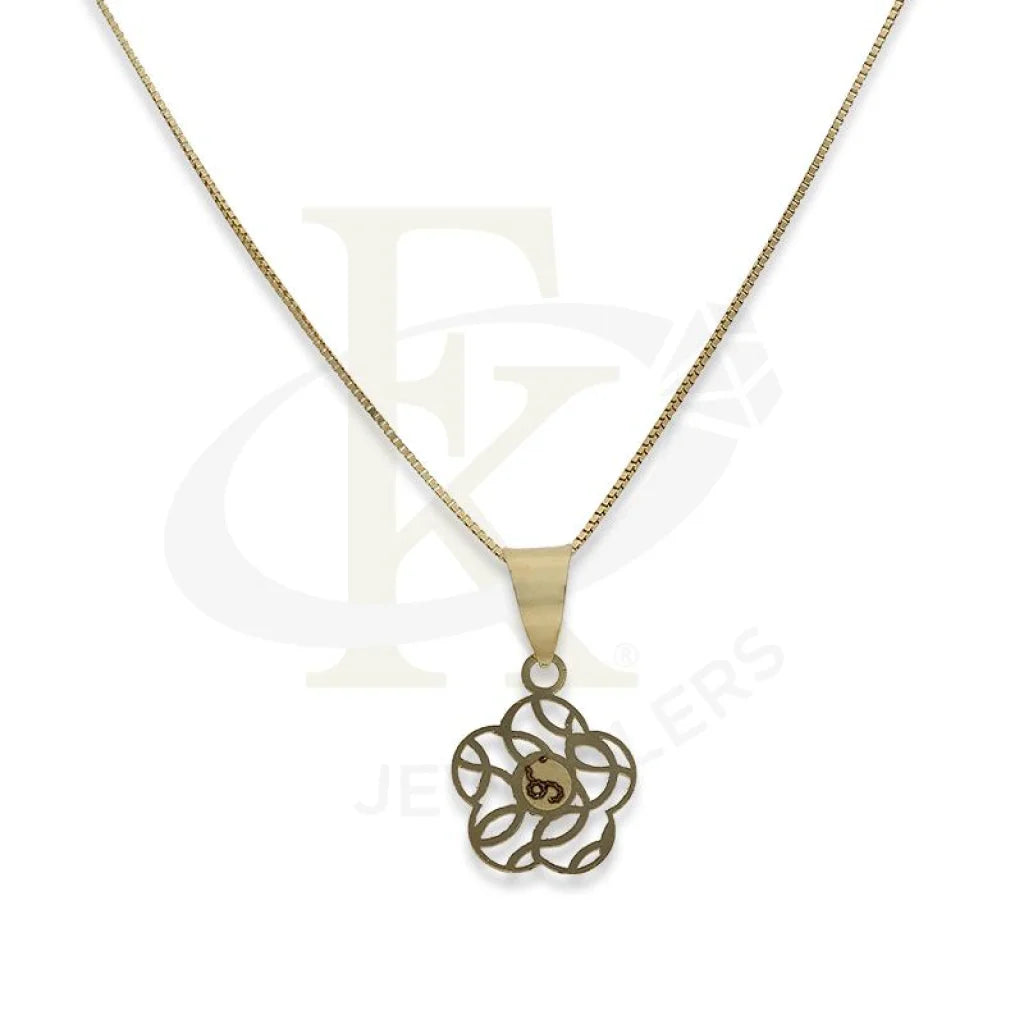 Vintage-Inspired Necklace For Bridesmaids-Gold Necklace (Chain with Flower Pendant) 18KT - FKJNKL18K2299