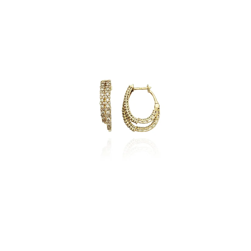 Handcrafted Wooden Earrings For Eco-Friendly Style-Diamond Excursion Hoop Earrings (10K)