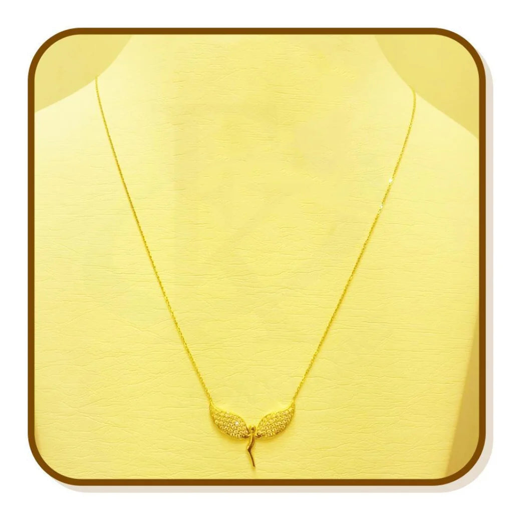 Unique Gemstone Pendant Necklace For Casual Look-Gold Angel Necklace 18KT - FKJNKL1191