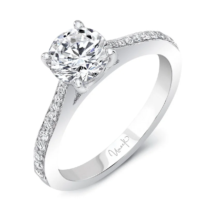 Classic Wedding Bands For Elegant Brides-Uneek Best of the Best Collection Straight Round Engagement Ring