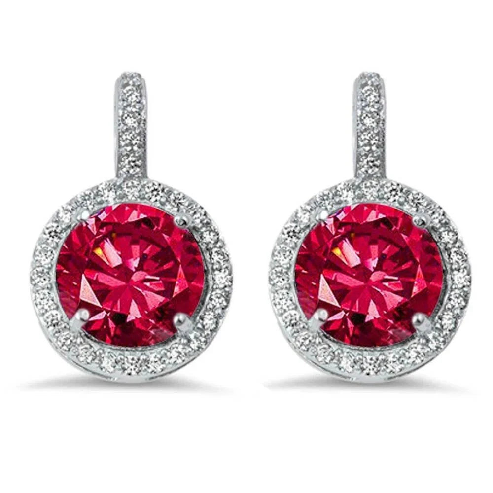 Statement Earrings With Natural Crystals-Ruby Drop Earrings