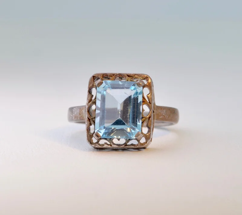 Simple Engagement Rings For Timeless Weddings-Blue Topaz Ring in Sterling Silver