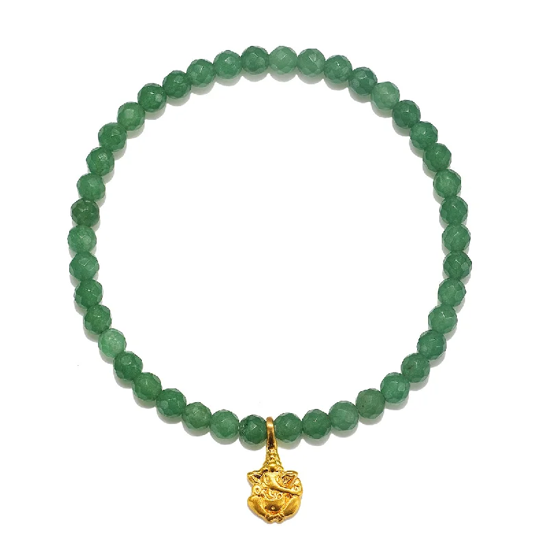 Adjustable Wire Bracelets For Men-Ganesha Hindu God, Guided Transformation Jade Gemstone Bracelet