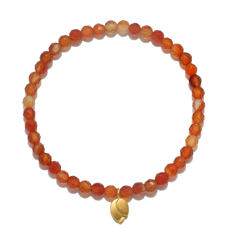 Gemstone Bracelets With Natural Stones-Rooted in Strength Lotus Carnelian Gemstone Bracelet