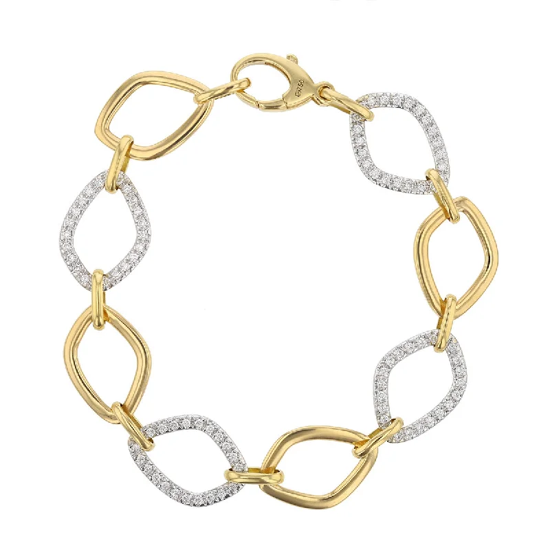 Luxury Crystal Bracelets For Women-8-Inch 18K Yellow Gold Diamond Gallet Bracelet