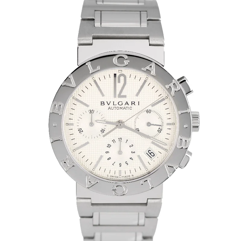 Stylish Women’s Watches For Work-Bulgari Bulgari Date Stainless Steel Automatic Silver 38mm BB38SSCH Watch