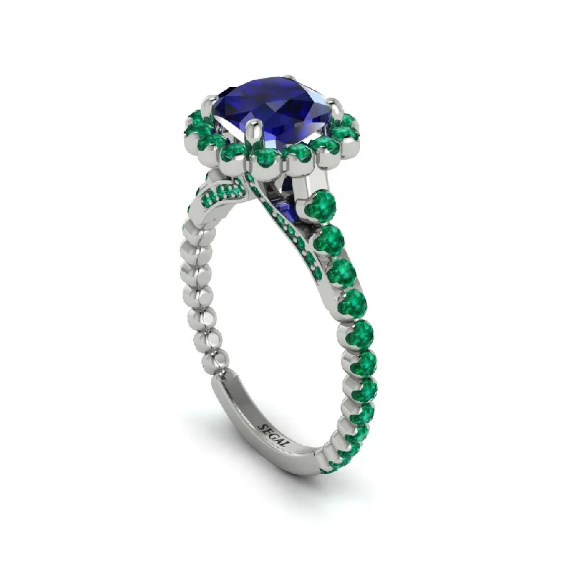 Classic Gemstone Rings For Special Moments-Modern Sapphire Cushion Cut Engagement Ring - Uma No. 30