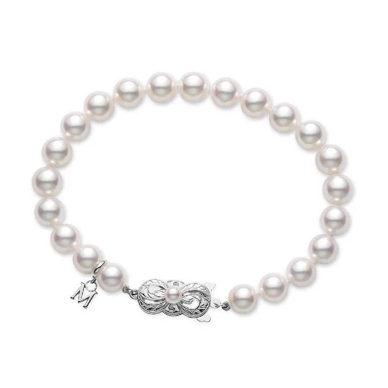 Personalized Beaded Bracelets For Teens-Akoya Cultured Pearl 7-Inch Bracelet