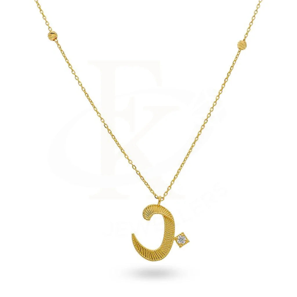 Personalized Gemstone Necklace For Custom Gifts-Gold Arabic Alphabet ب Necklace 21KT - FKJNKL21K2135